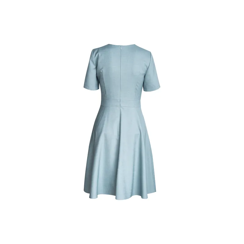 ROEYSHOUSE Short Sleeved Dresses Women's Light Blue-1