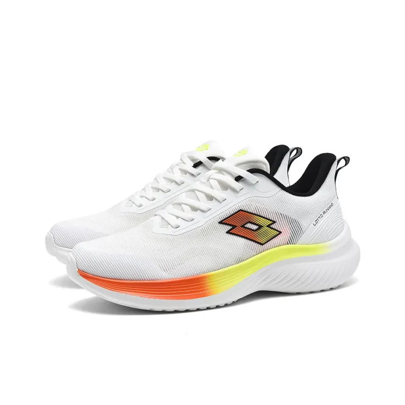 LOTTO Bai Ju 1.0 Wear Resistant Lightweight Rebound Low Top ETPU Sole Running Shoes Men's White-4
