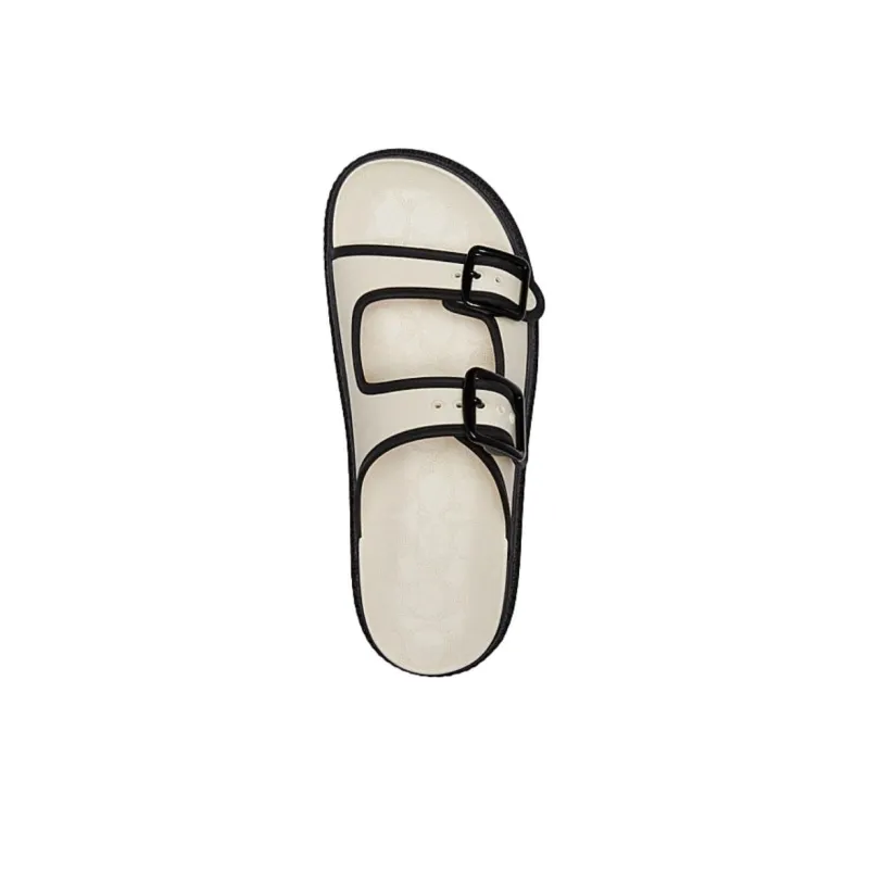 COACH Slide Slippers Women's Chalk White-3