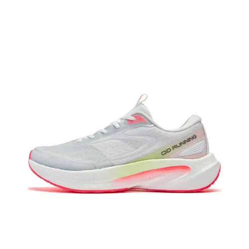 QIAODAN Flying Shadow 4 LITE Running Shoes Women's Low-Top Jordan White/Shimmer Green