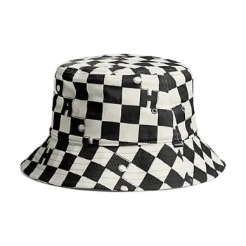 COACH Cotton Bucket Hats Unisex Black White