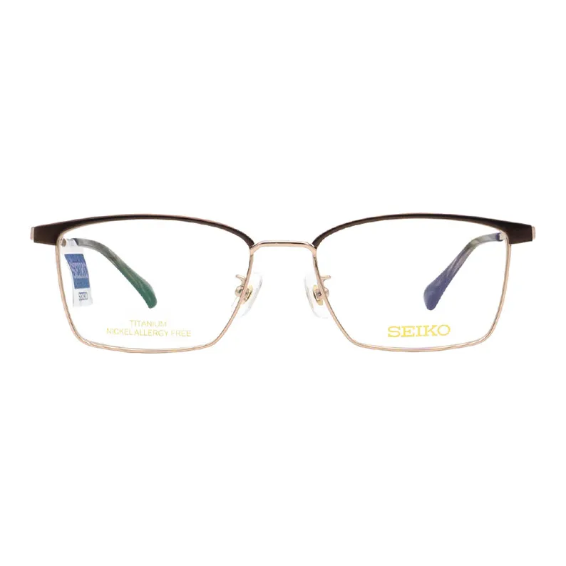 SEIKO Titanium Material Irregular Shape Eyeglass Frames Men's Gold-1
