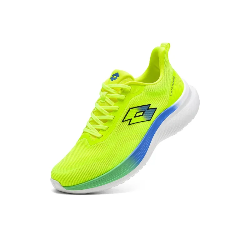 LOTTO Bai Ju 1.0 Cushioning Anti Slip Wear Resistant Breathable Impact Resistant Low Top Running Shoes Men's Neon Green-4
