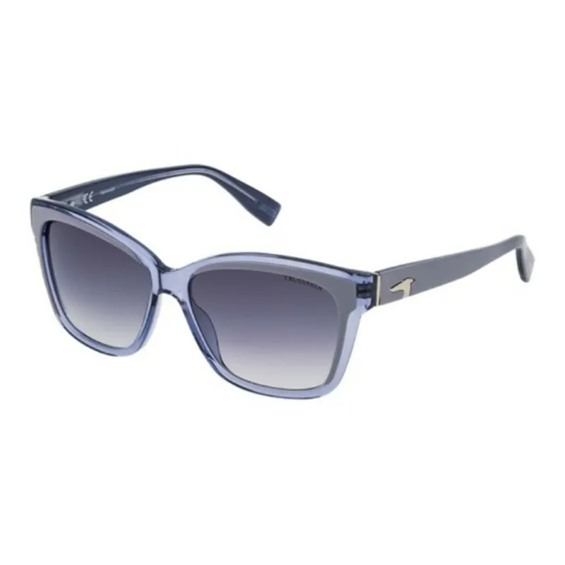 TRUSSARDI Acetate Irregular Shape Sunglasses Women's Blue-0