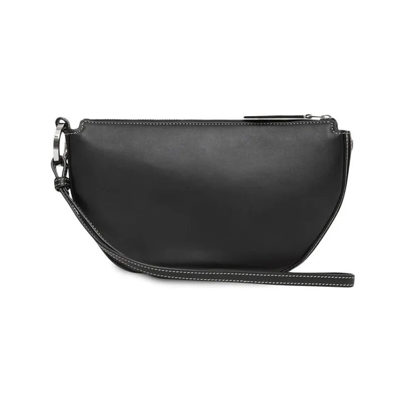 Burberry Olympia Fabric With Leather Handbag Shoulder Bag Regular Unisex Black-2