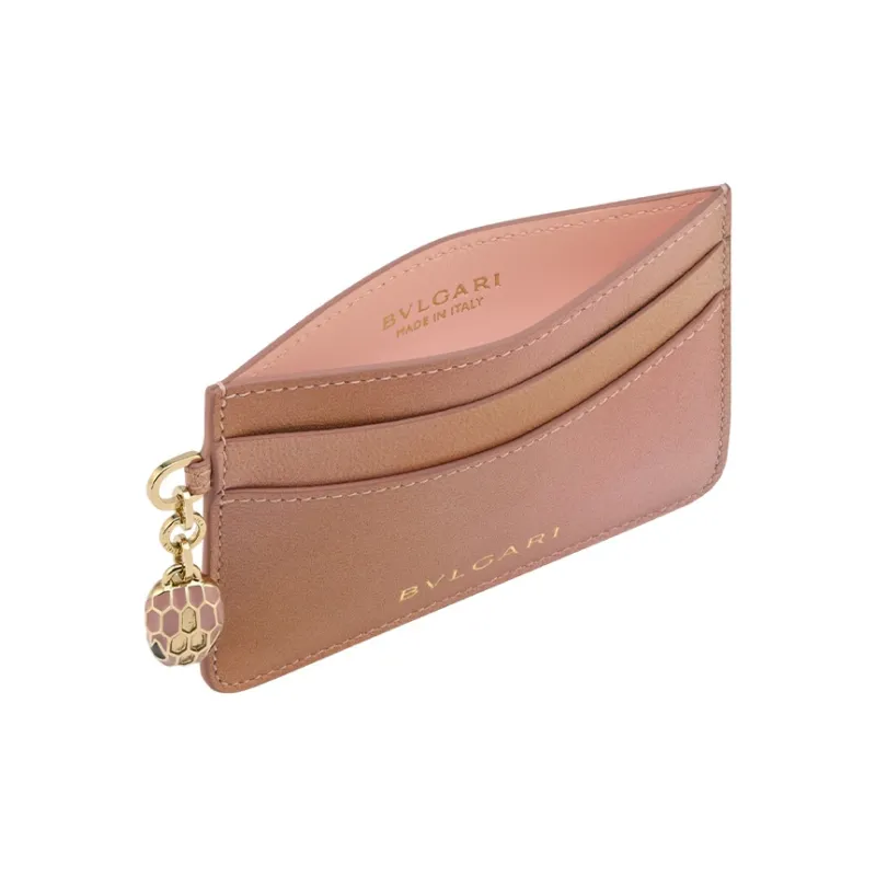 BVLGARI Serpenti Forever Series Goatskin Card Holder Women's Pink-2