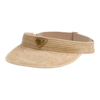 PRADA Woven Fabric Sun Protection Hats Women's Yellow