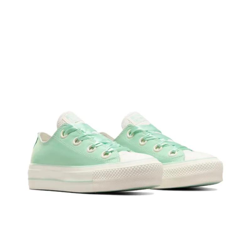 Converse All Star Lift Durable Breathable Low Top Skateboard Shoes Women's Green-2
