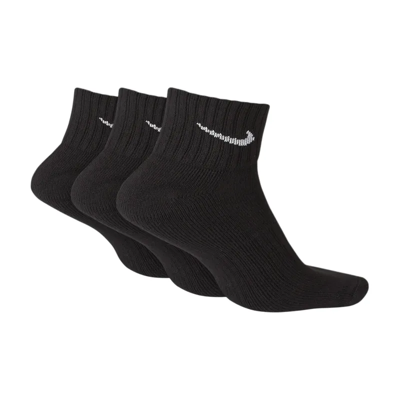 Nike Ankle Socks Unisex 3 Pack Black White-1