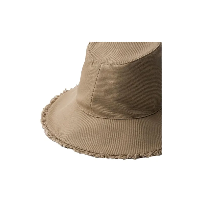 PRADA Fabric Bucket Hats Women's Khaki-2