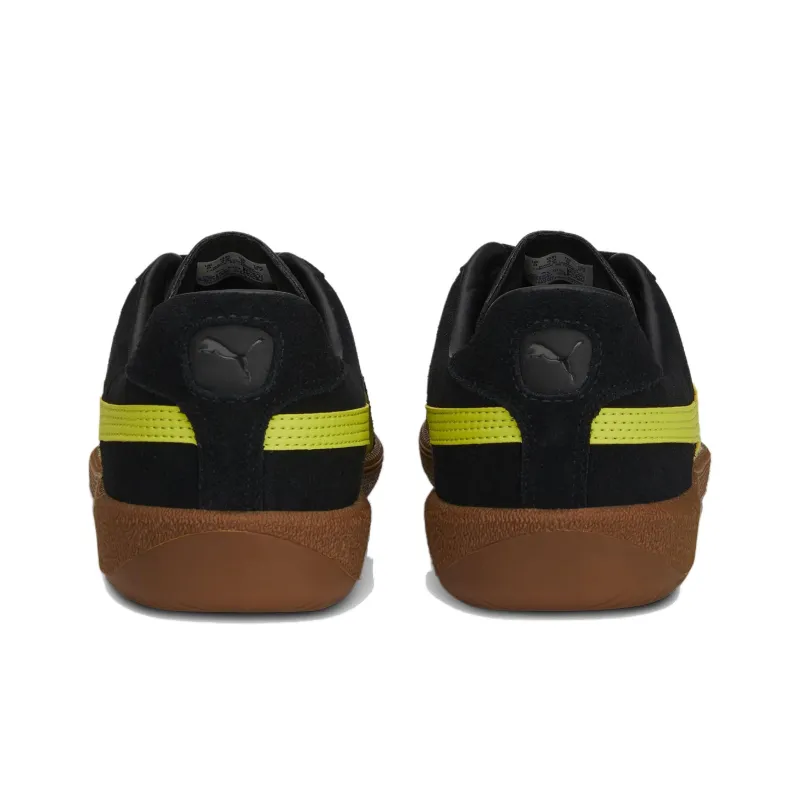 PUMA Army Trainer Suede Anti Slip Wear Resistant Low Top Skateboard Shoes Unisex Black Yellow-4