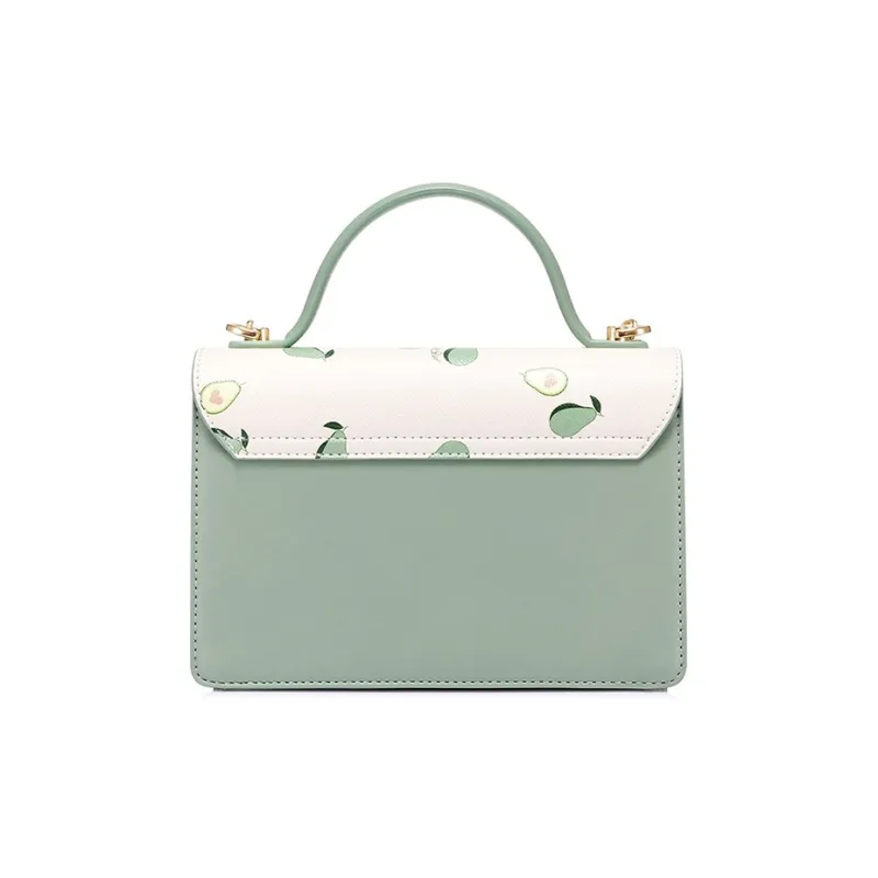 JUST STAR Synthetic Leather Small Square Bag, Crossbody, One Shoulder Handbag Regular Women's Avocado Green-2