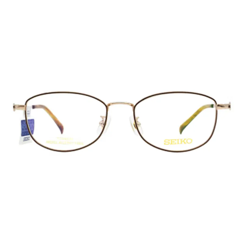 SEIKO Titanium Material Irregular Shape Eyeglass Frames Unisex Gold-1