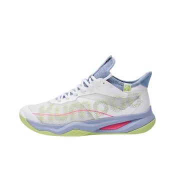 KUMPOO Badminton Shoes Unisex Mid Top White Gray Blue