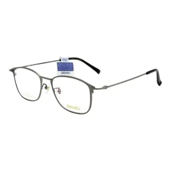 SEIKO Titanium Square Eyeglass Frames Men's Gray