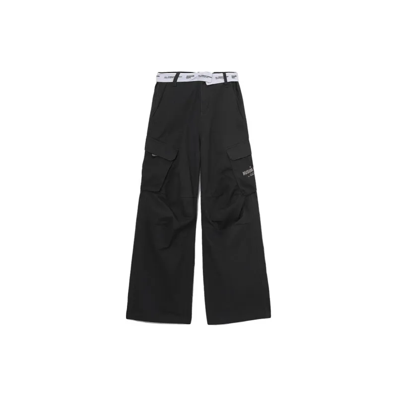 MUSIUM DIV Belted Logo Straight Trousers-4