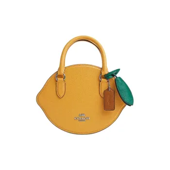 COACH Cow Split Leather Handbag Crossbody Bag Small Size Unisex Honeycomb