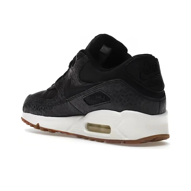 Nike Air Max 90 Abrasion Resistant Breathable Low Top Running Shoes Women's Black-3