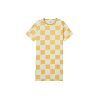MADALLO Nightgown Women's Yellow White Plaid