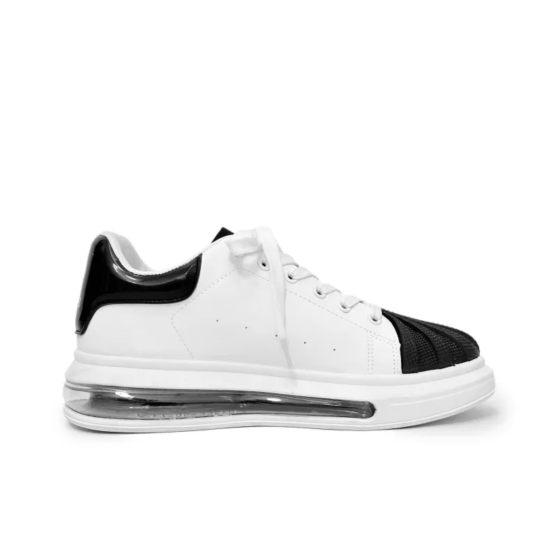 SLNU 3 Cushioning Wear Resistant Low Top Skateboard Shoes Men's Black White-1