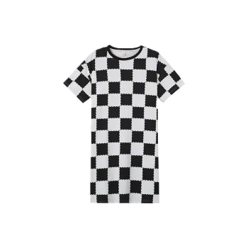 MADALLO Nightgown Women's Black White Plaid