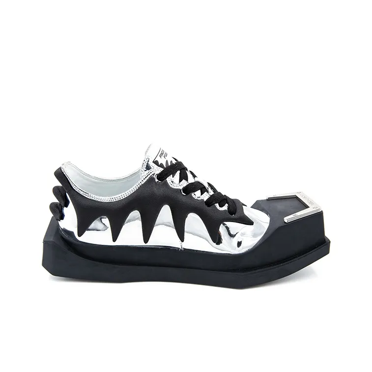 ANCIENT FOSSIL Anti Slip And Wear Resistant Height Increasing Low Top Stylish Skateboarding Shoes Unisex Black Silver-1