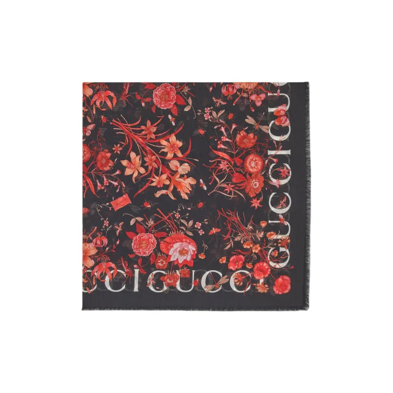 GUCCI Floral GUCCI-print Scarf-1