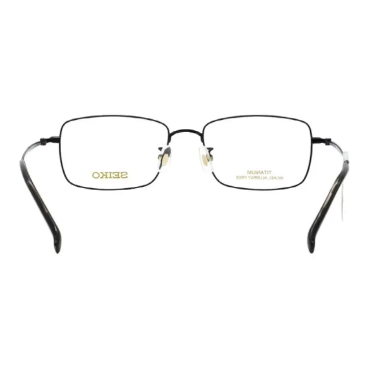 SEIKO Titanium Square Eyeglass Frames Unisex Black-4