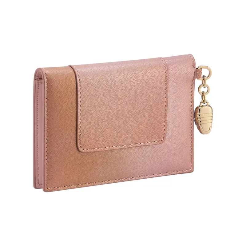 BVLGARI Serpenti Forever Goatskin Wallet Women's Pink-1