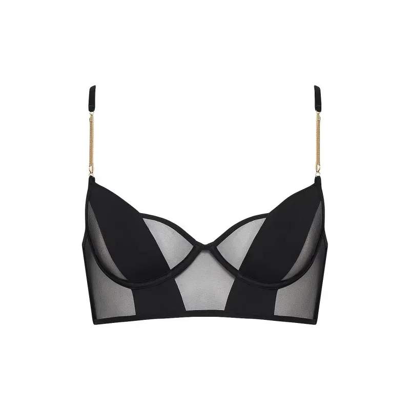 Victoria's Secret BLUEBELLA Raine Wired Longline Bra Black Bra Women's Black-0