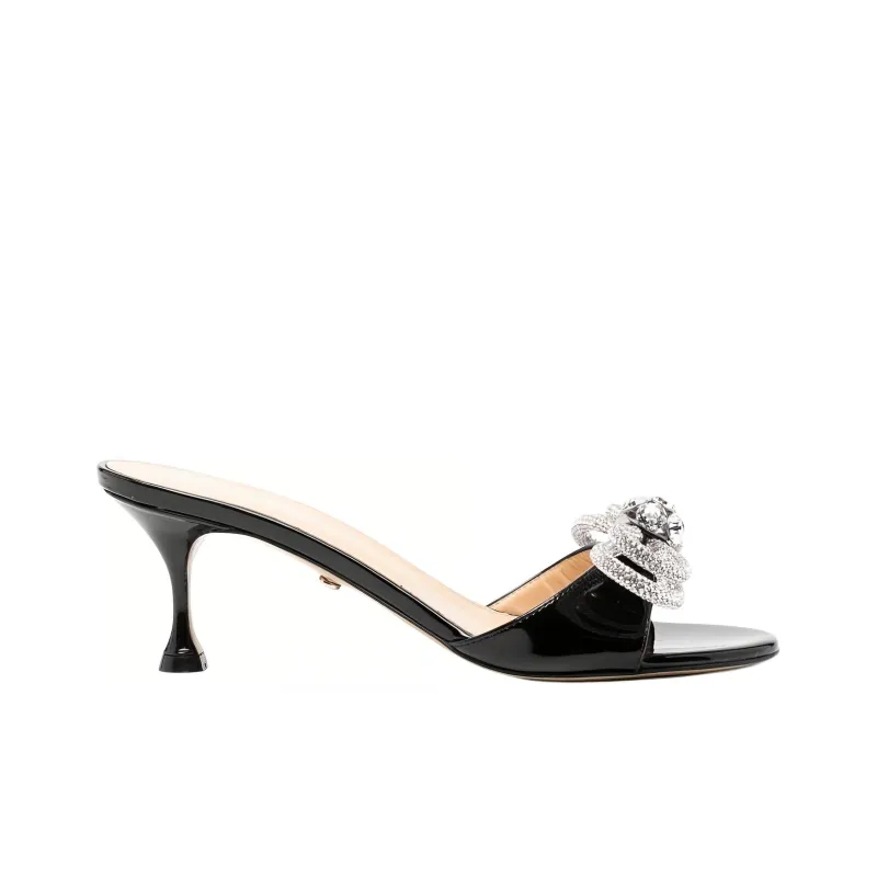 MACH & MACH Double Bow Patent leather Sandals Women's-1