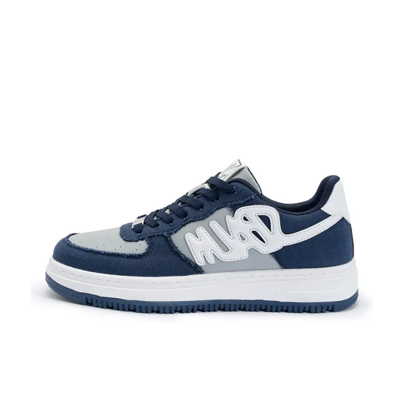 Seattle Palm Anti Slip Wear Resistant Low Top Skateboard Shoes Unisex Denim Blue-0