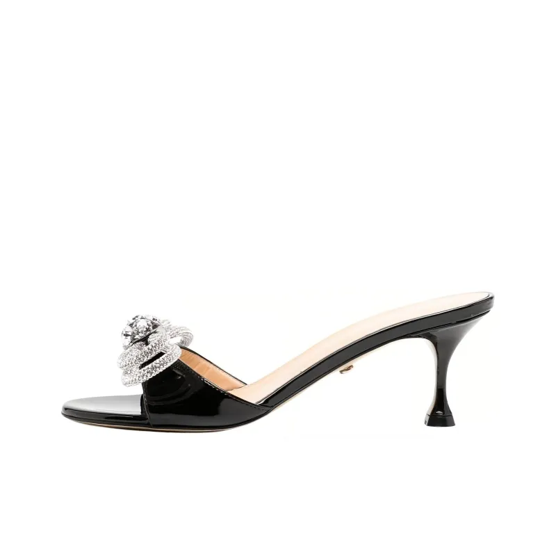 MACH & MACH Double Bow Patent leather Sandals Women's-0