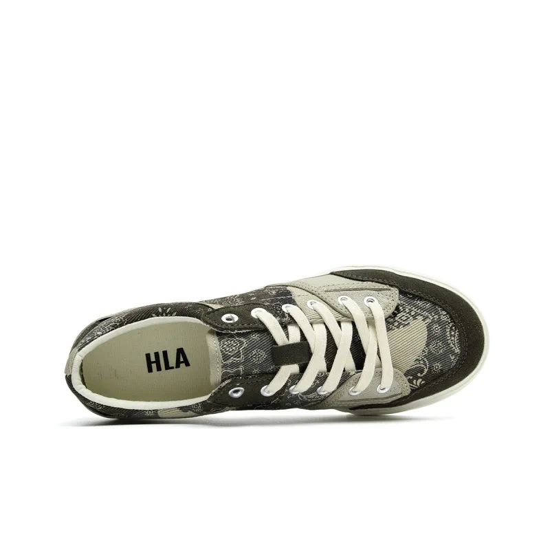 HLA Men's Shoes 2024 Summer Patchwork Breathable Comfortable Fashion Canvas Shoes Men's Skateboard Shoes-7