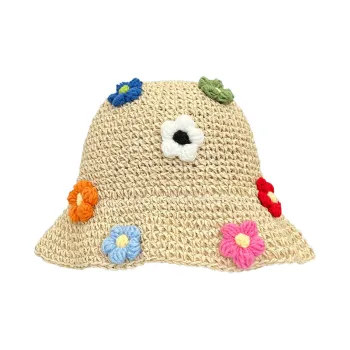 ZKY Straw Woven Bucket Hats Unisex