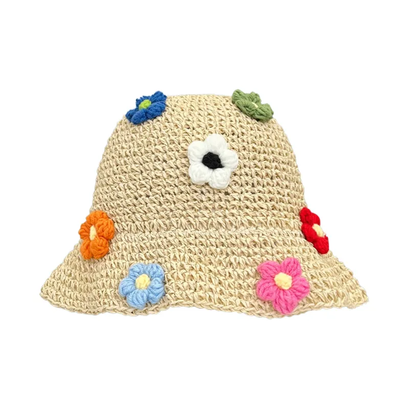 ZKY Straw Woven Bucket Hats Unisex-0