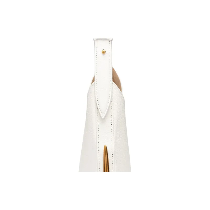 BENEDETTA BRUZZICHES Leather One Shoulder Handbag Women's Phantom White-6