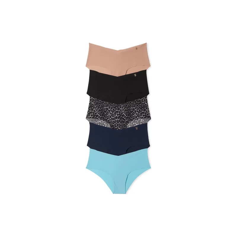 Victoria's Secret PINK 5-Pack No-Show Hiphugger Panties Print Underpants Women's 5 Pack Multicolor-0