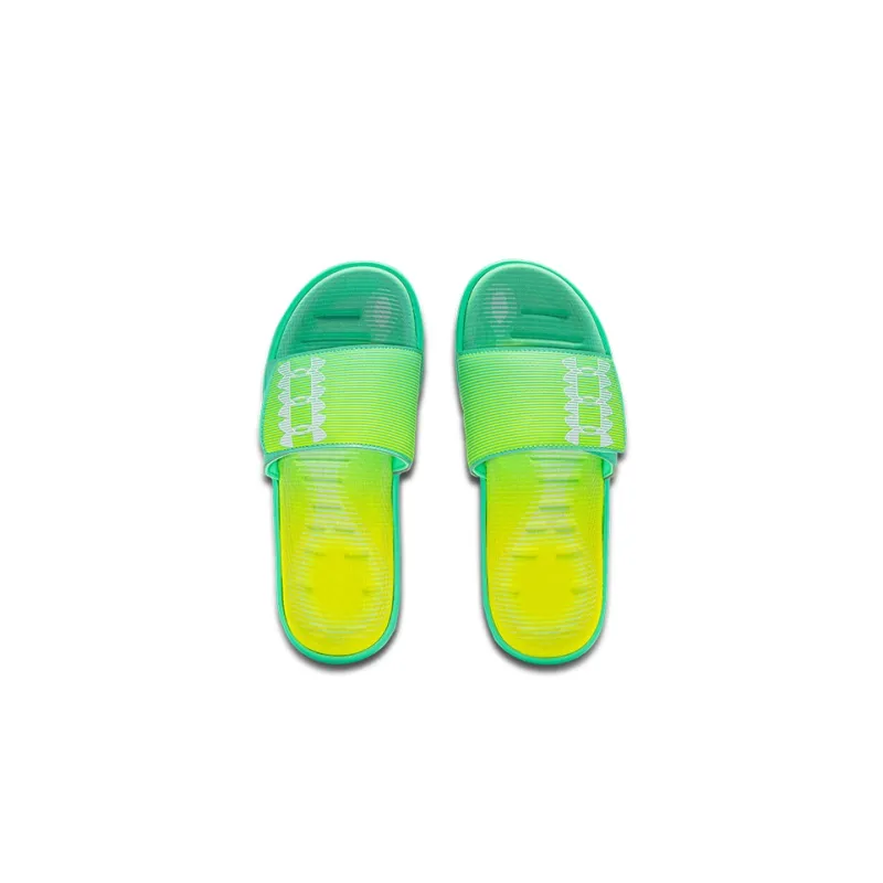Under Armour Mercenary Rubber Sole Slip Resistant Slide Slippers Unisex Aqua Green-3