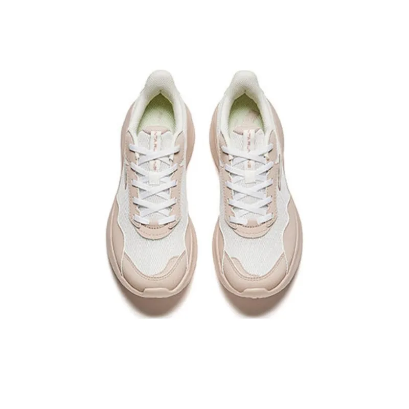 Anta Nebula Cushioning And Breathable Low Top Casual Running Shoes Women's White Pink-2