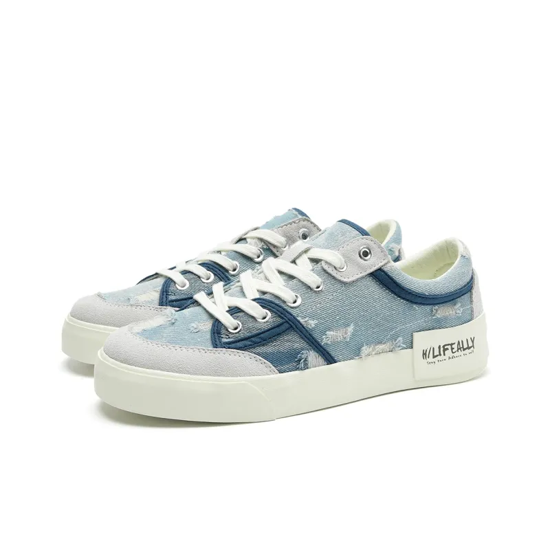 HLA Men's Shoes 2024 Summer Patchwork Breathable Comfortable Fashion Canvas Shoes Men's Skateboard Shoes-1