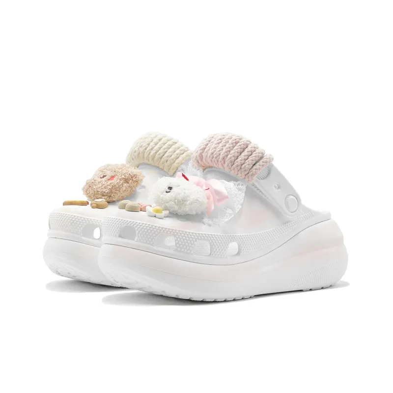 Crocs Classic Clog Summer Travel Hemp Cord Bear Ethanol-Dyed Craft Clogs Unisex Brown Pink-3