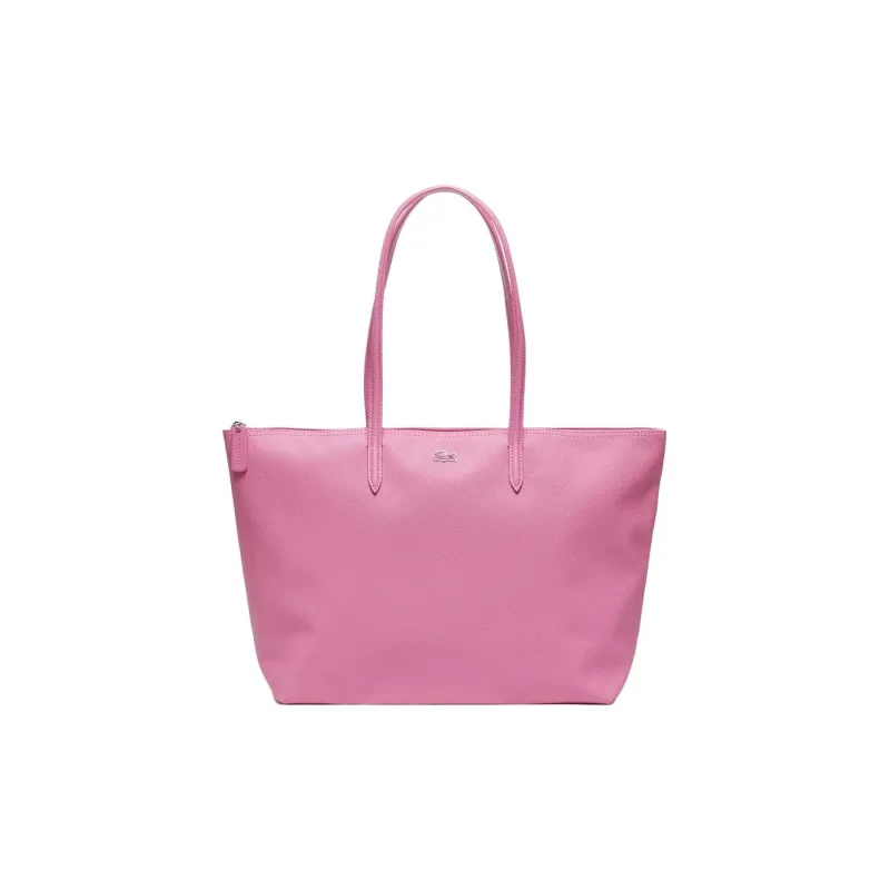 LACOSTE Synthetic Leather Tote Bag, Shopping Bag, Handbag, Shoulder Bag Regular Women's Pink-0