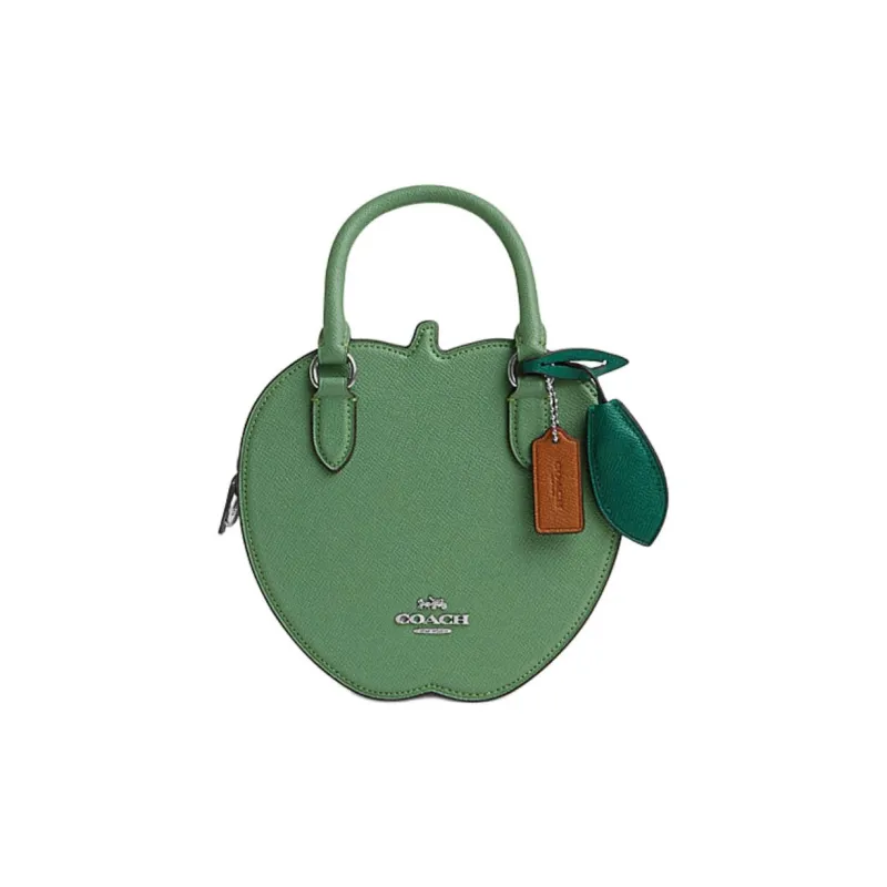 COACH Split Cow Leather Shoulder Bag, Crossbody Bag Trumpets Unisex Soft Green-0