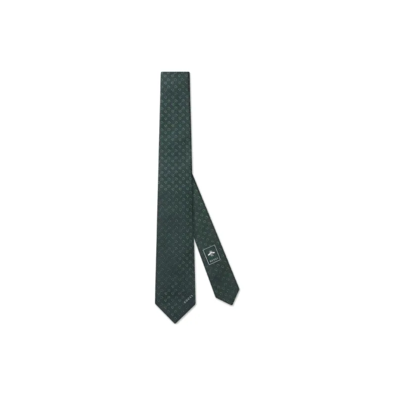 GUCCI Silk Ties Men's Dark Green-0