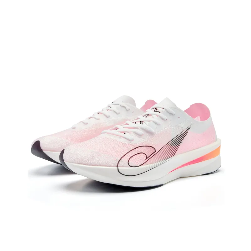 QIAODAN Light Bird Cushioning Anti Slip And Wear Resistant Low Top Chi PRO Running Shoes Men's Jordan White Neon Pink-2