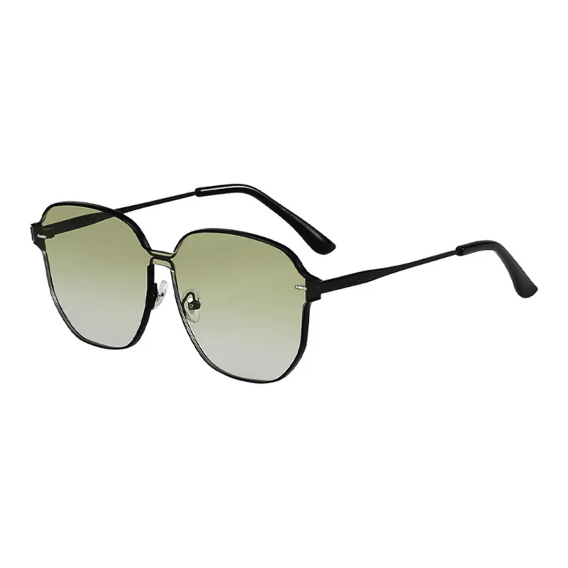 BSELEON Metal Irregular Shape Sunglasses Unisex Silver Black-6