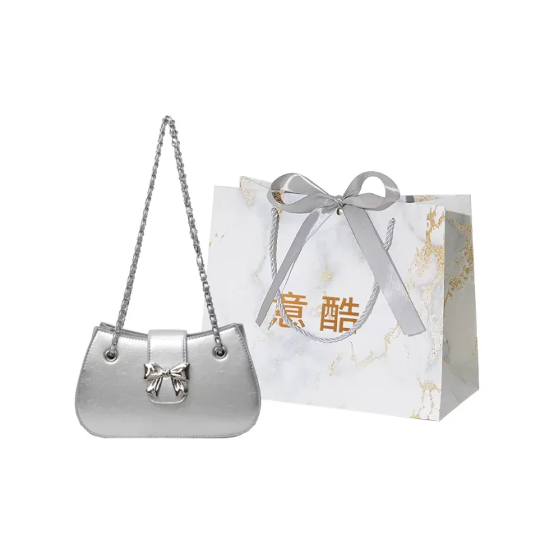 Cool PU Chain Bag Shoulder Bag Crossbody Bag Shoulder Bag Regular Women's Black/Ecru/Silver/Pink-6
