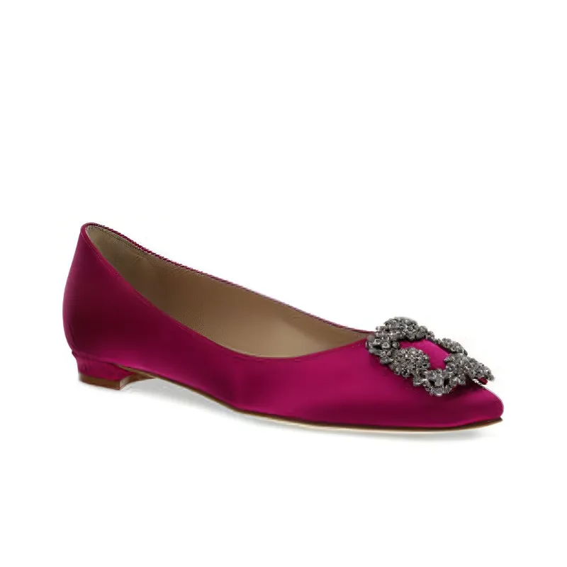 MANOLO BLAHNIK Hangisi Casual Single Shoes Women's Pink-2