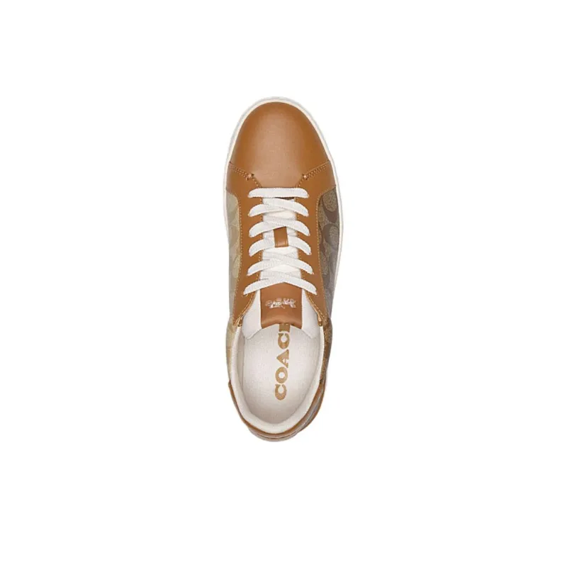 COACH Clip Low Top Skateboard Shoes Men's Khaki/Light Khaki-3